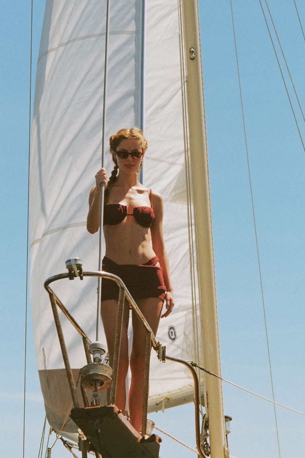 Maroon Crochet Micro Skirt