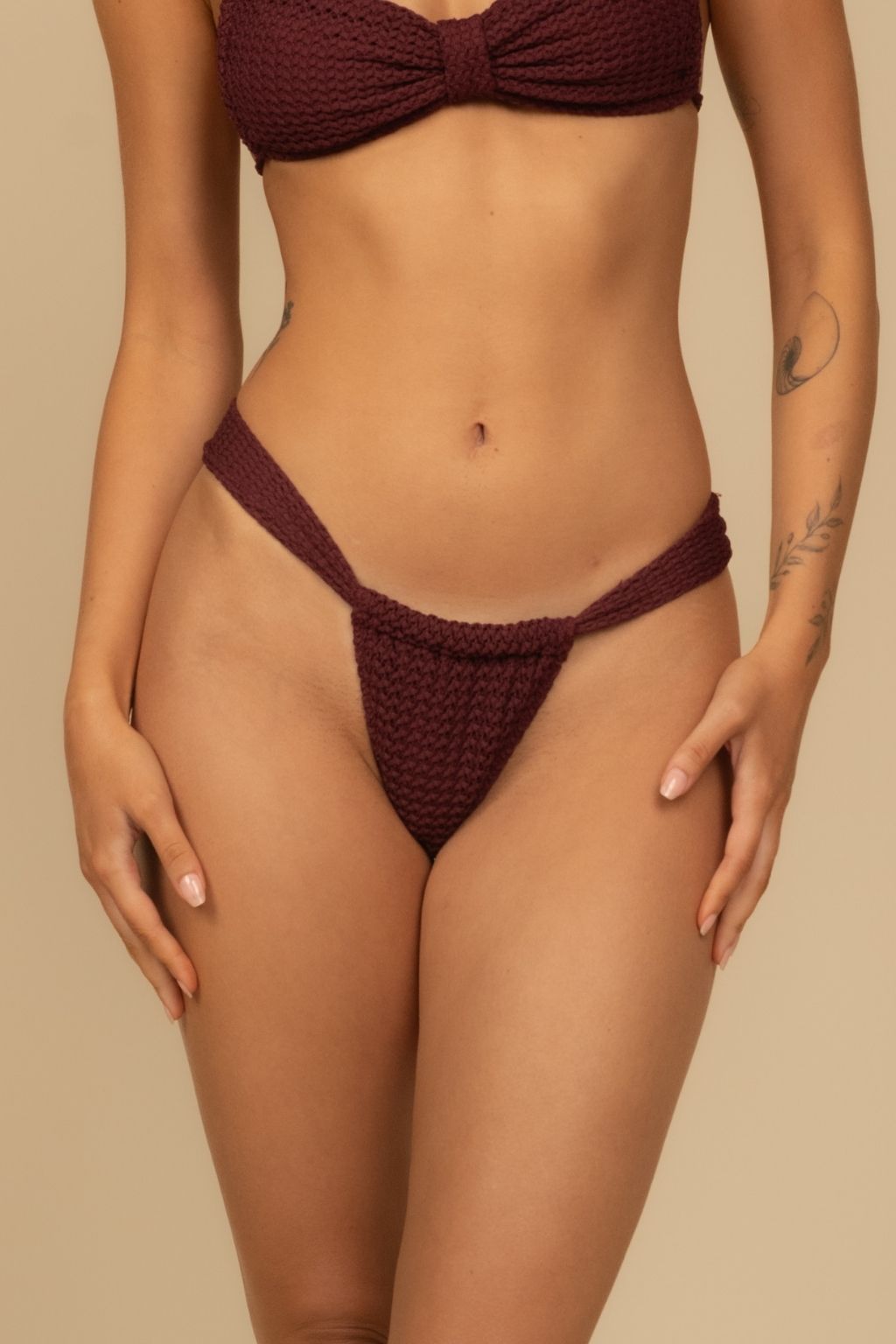 Maroon Crochet Sandra Bikini Bottom