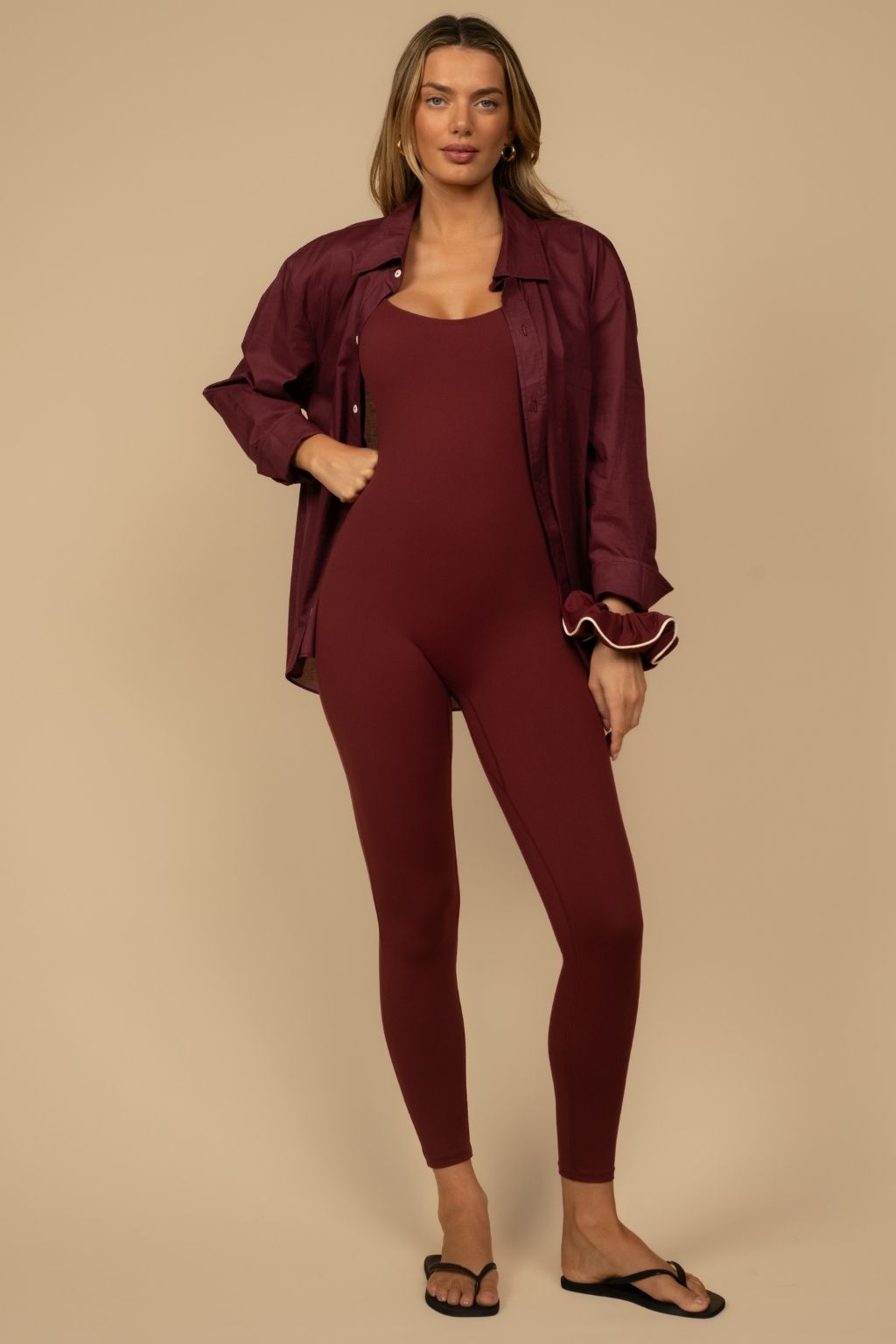 Maroon Alina Long Onesie