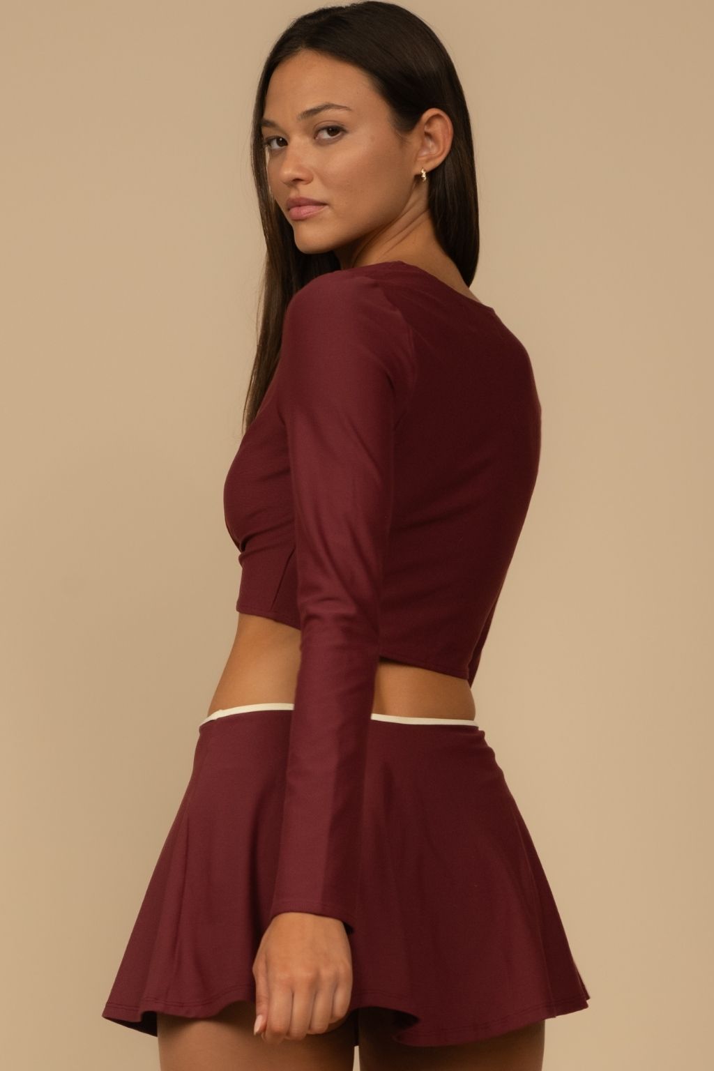 Maroon Button-Down Cardi