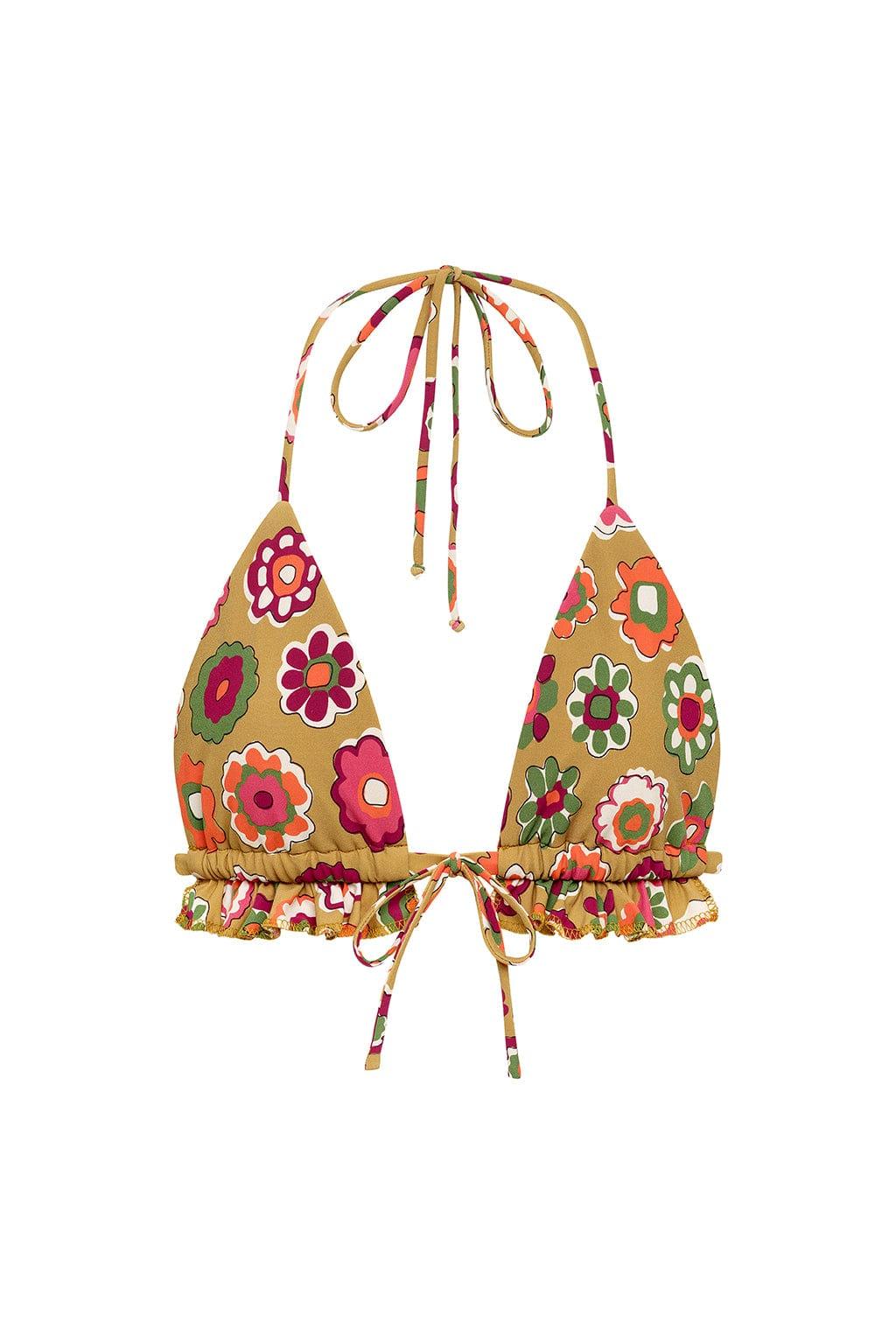 Mazzy Floral Emma Ruffle Bikini Top