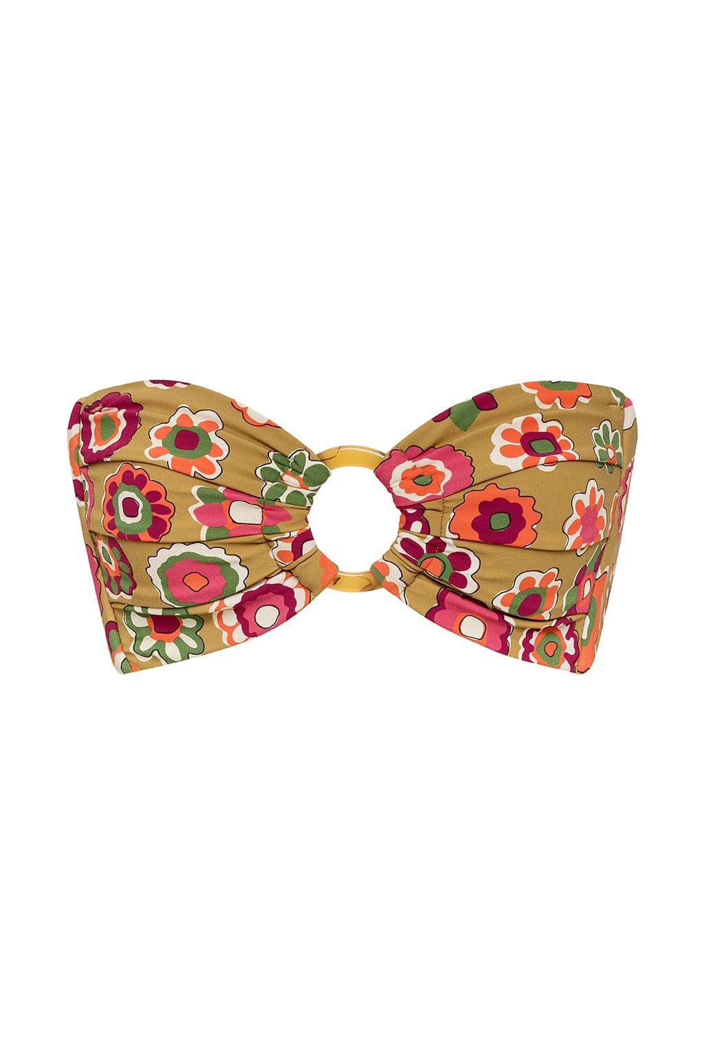 Mazzy Floral Tori Ties Bandeau Bikini Top