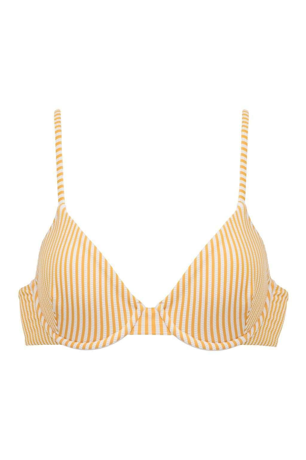 Canary Stripe Dainty Bikini Top