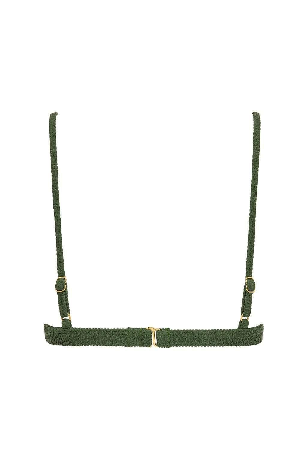 Olive Micro Scrunch Hunter Triangle Bikini Top