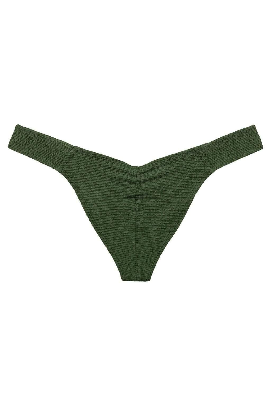 Olive Micro Scrunch Added Coverage Uno Bikini bottom