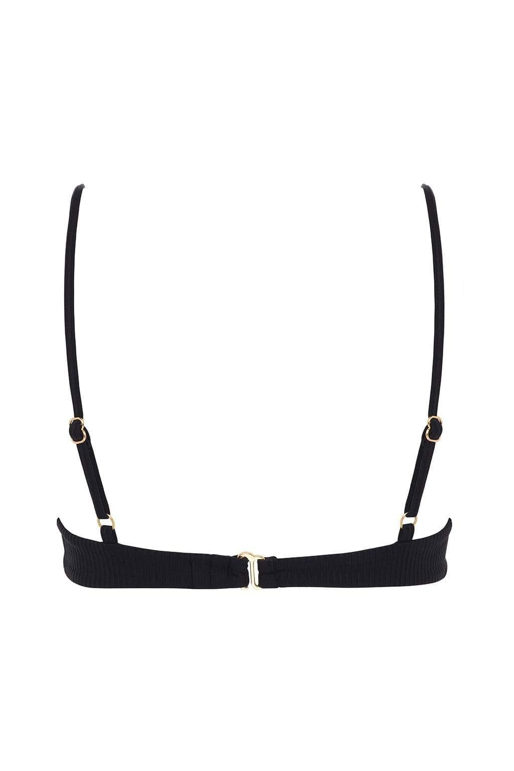 Black Rib Dainty Bikini Top