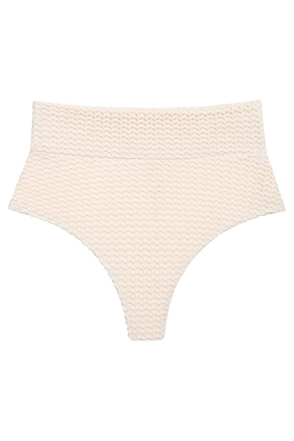 Bone Crochet Added Coverage High Rise Bikini Bottom