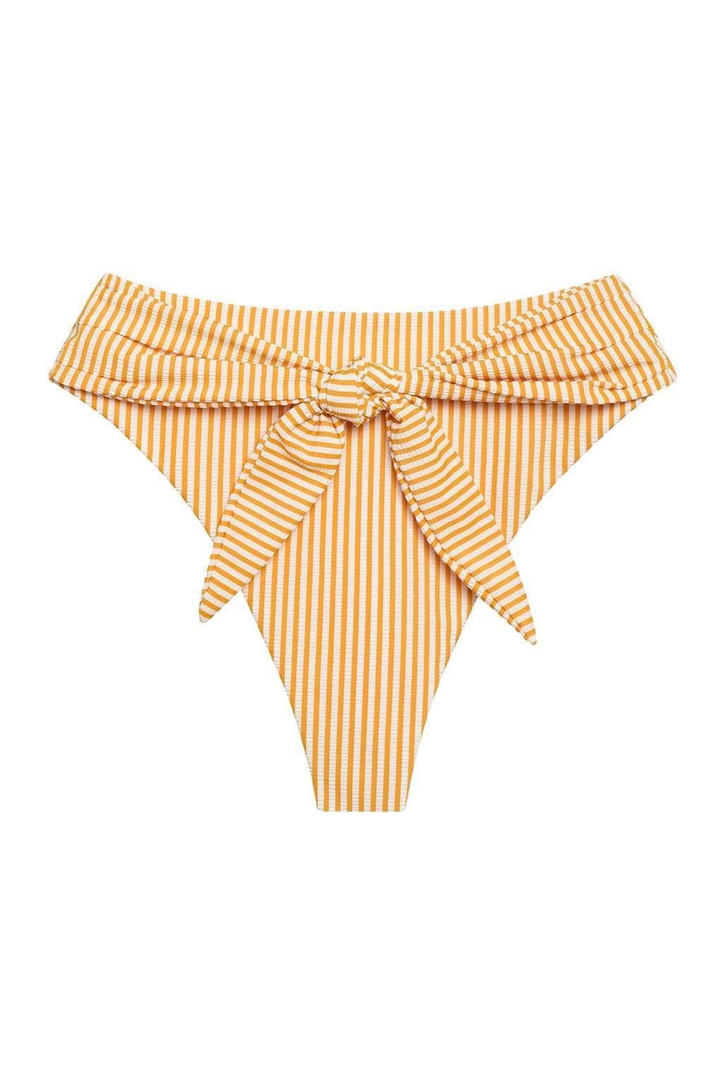 Canary Stripe Paula Tie-Up Bikini Bottom