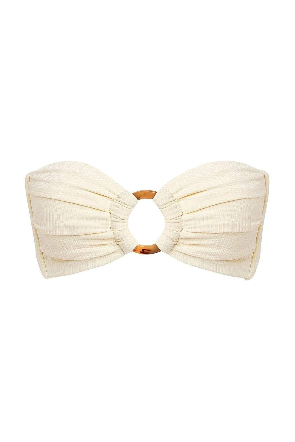 Cream Rib Tori Bandeau Bikini Top