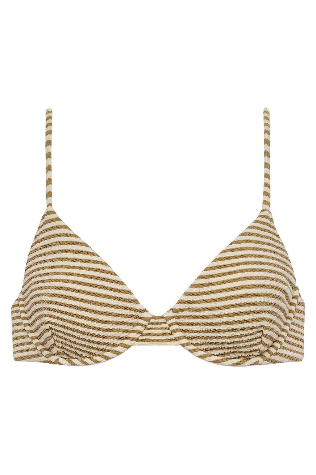 Neutral Stripe Dainty Bikini Top