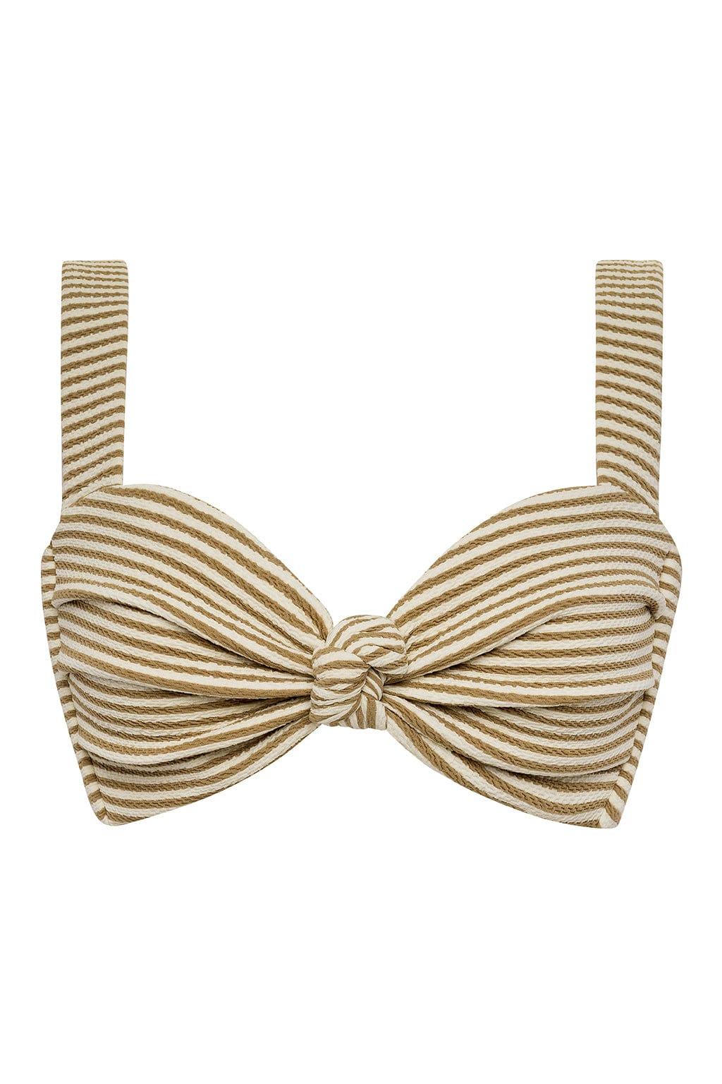 Neutral Stripe Hayden Bikini Top