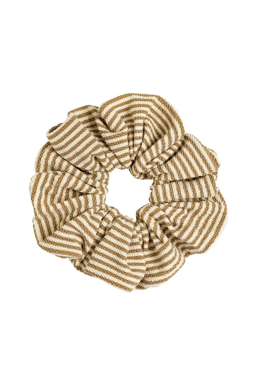 Neutral Stripe Chunky Scrunchie