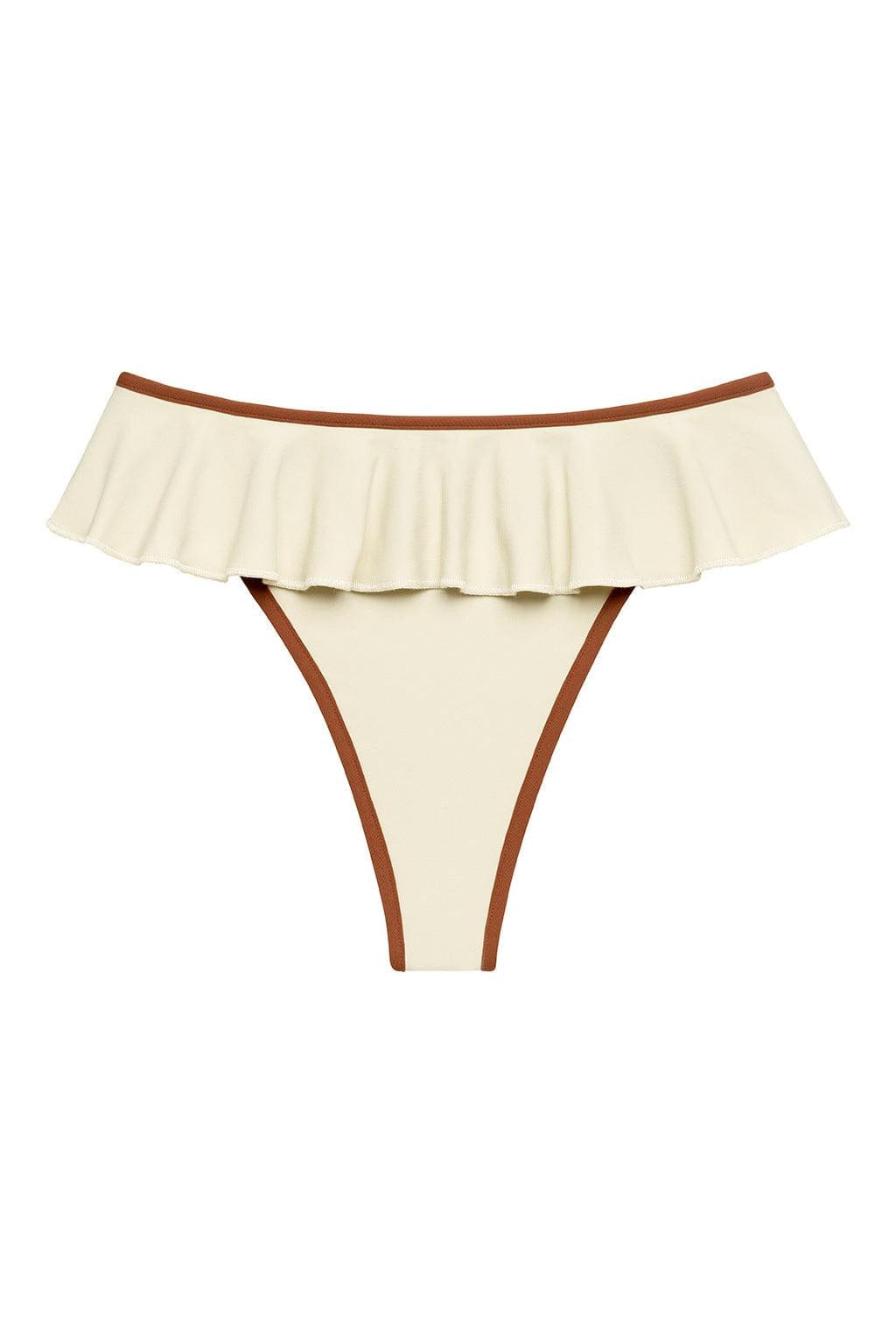 Oat Terracotta Binded Tamarindo Ruffle Bikini Bottom