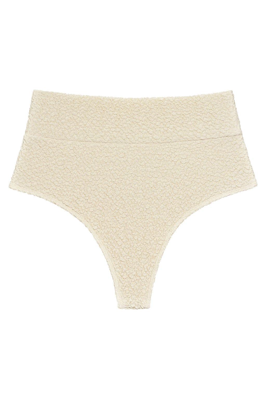 Oat Texture Added Coverage High Rise Bikini Bottom