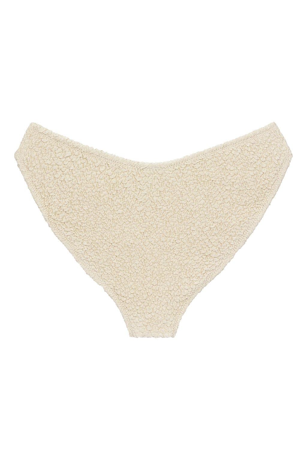 Oat Texture Added Coverage Lulu (Zig-Zag Stitch) Bikini Bottom