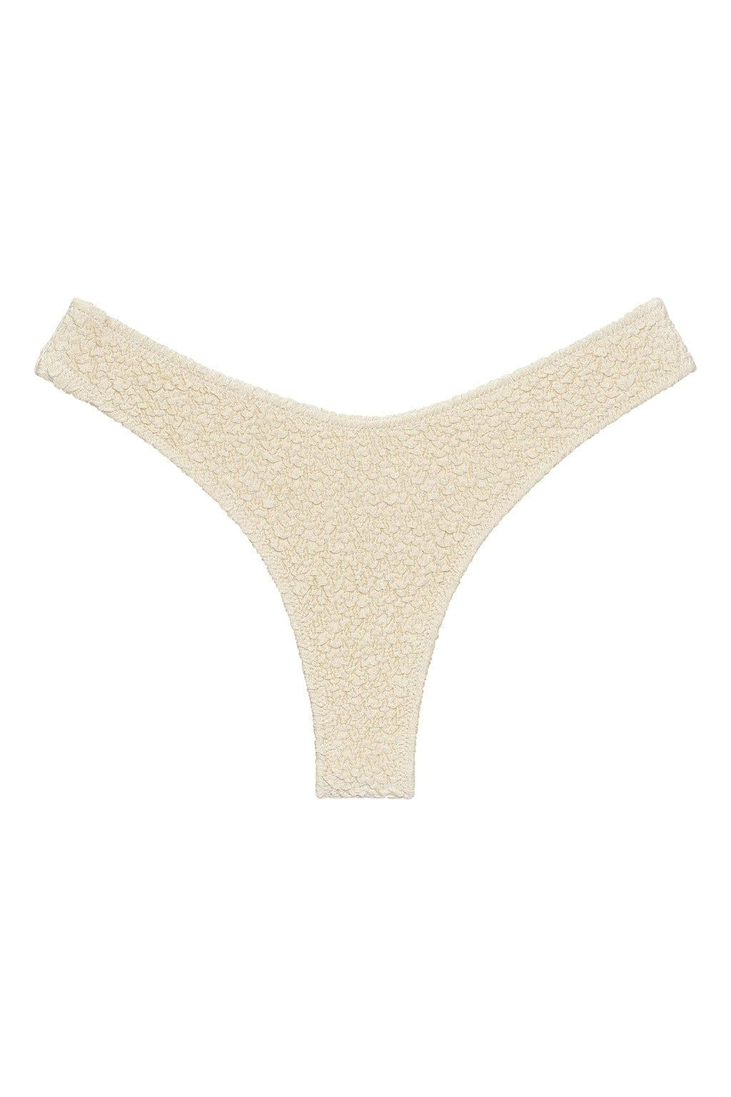 Oat Texture Added Coverage Lulu (Zig-Zag Stitch) Bikini Bottom