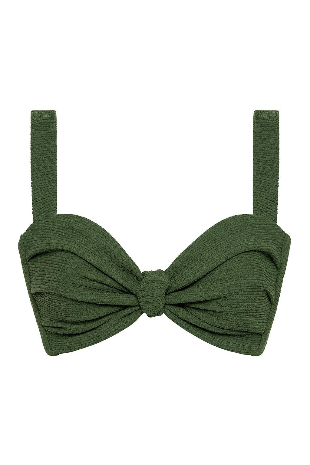 Olive Micro Scrunch Hayden Bikini Top