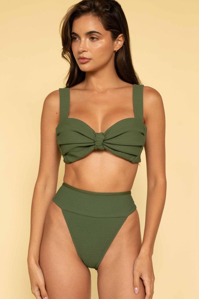 Olive Micro Scrunch Hayden Bikini Top