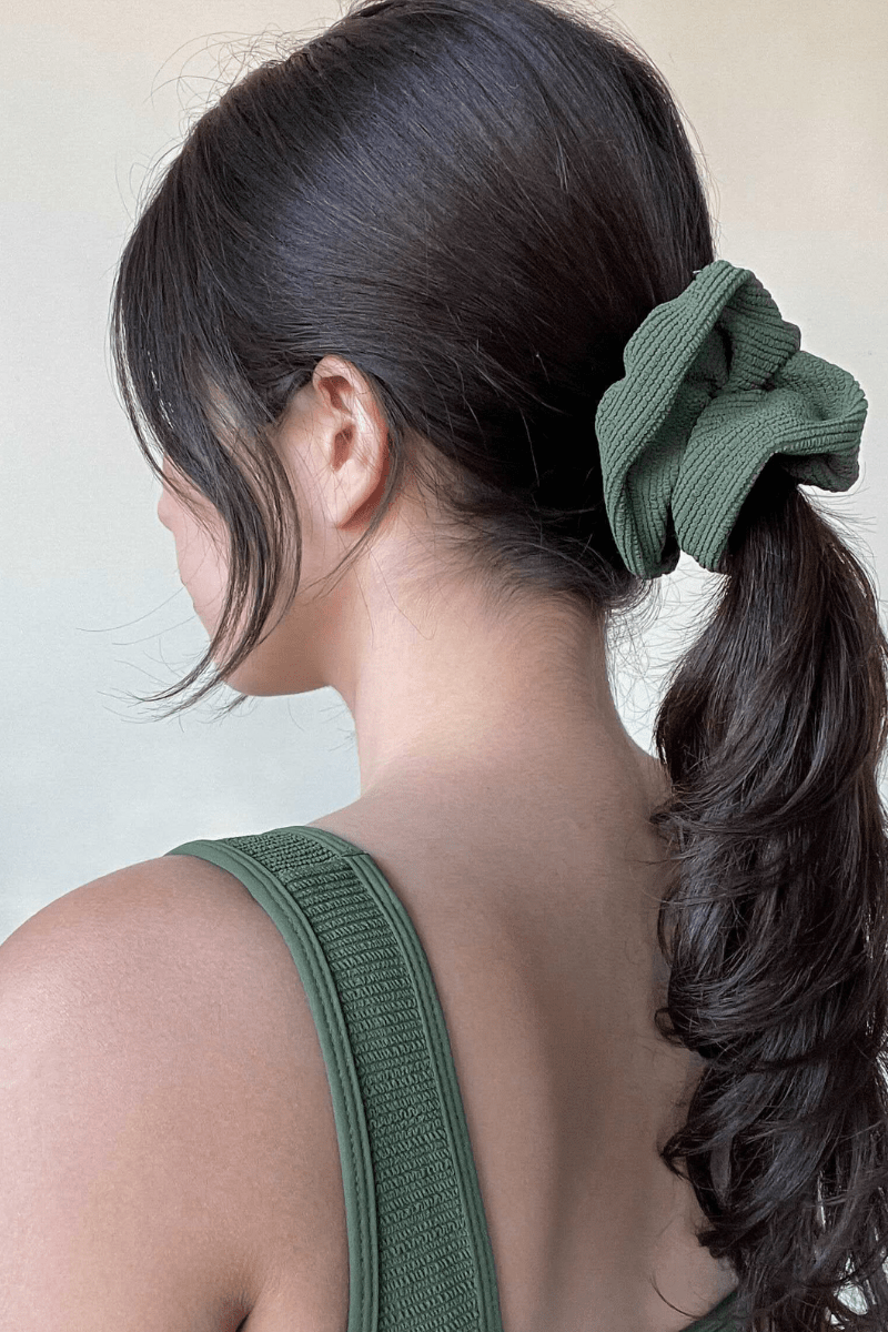 Olive Micro Scrunch Scrunchie