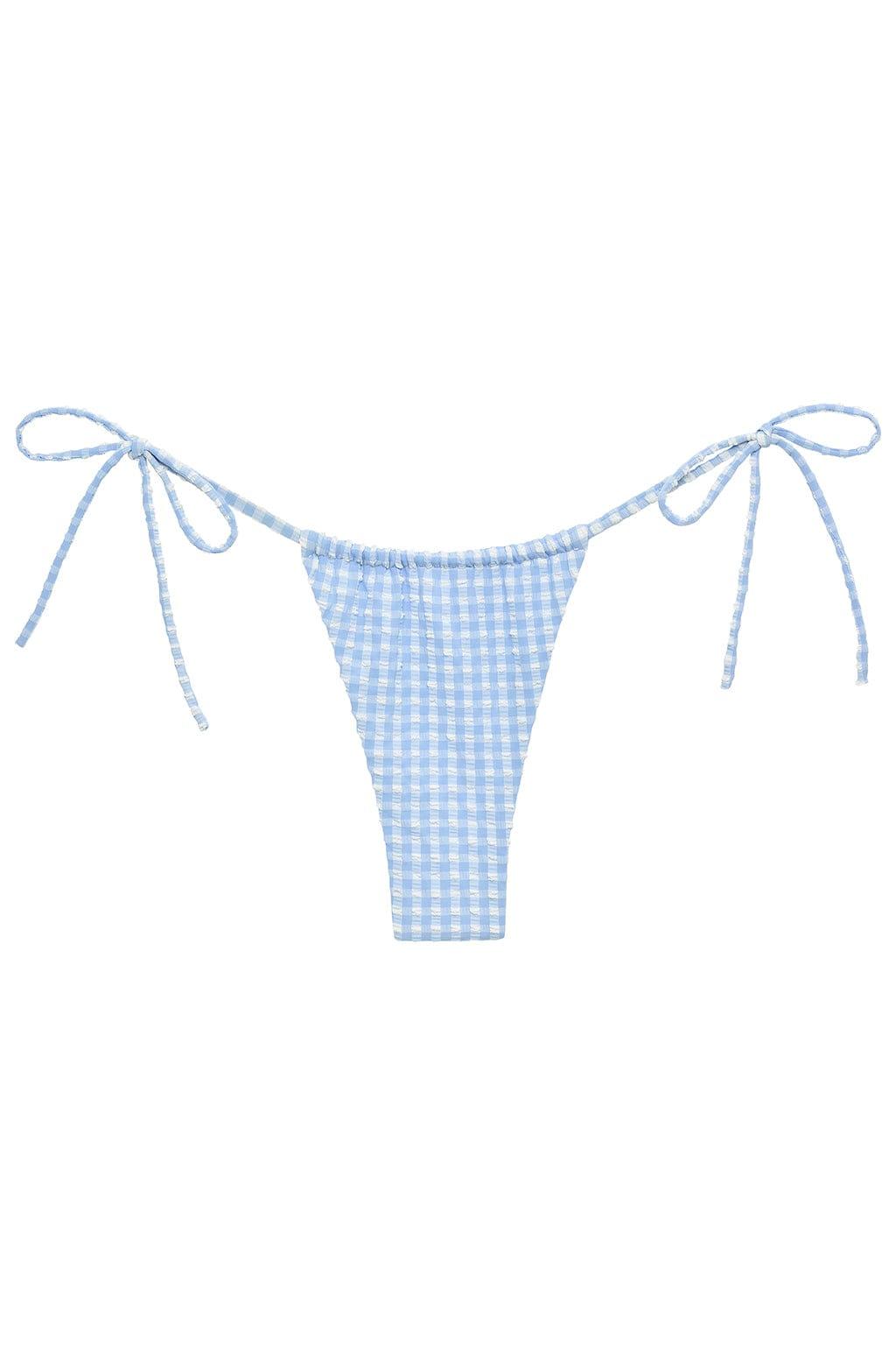 Peri Micro Gingham Brasil Tie-Up Bikini Bottom