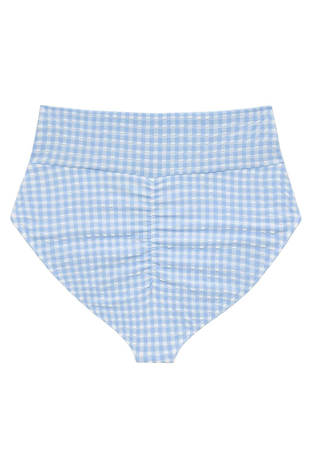 Peri Micro Gingham Full Coverage High Rise Bikini Bottom