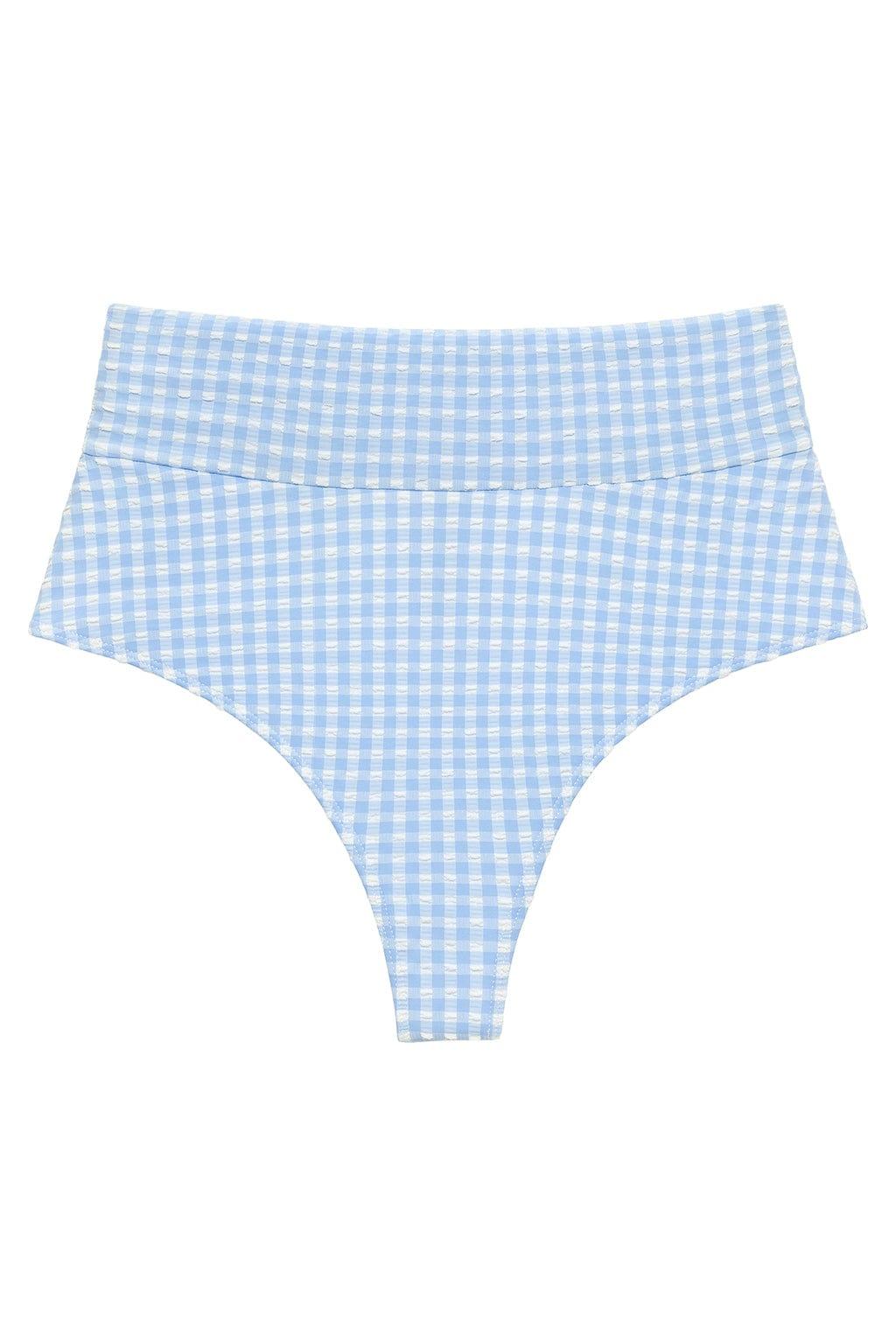Peri Micro Gingham Full Coverage High Rise Bikini Bottom
