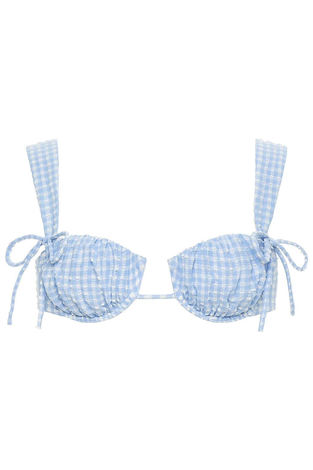 Peri Micro Gingham Petal (Wide Straps) Bikini Top