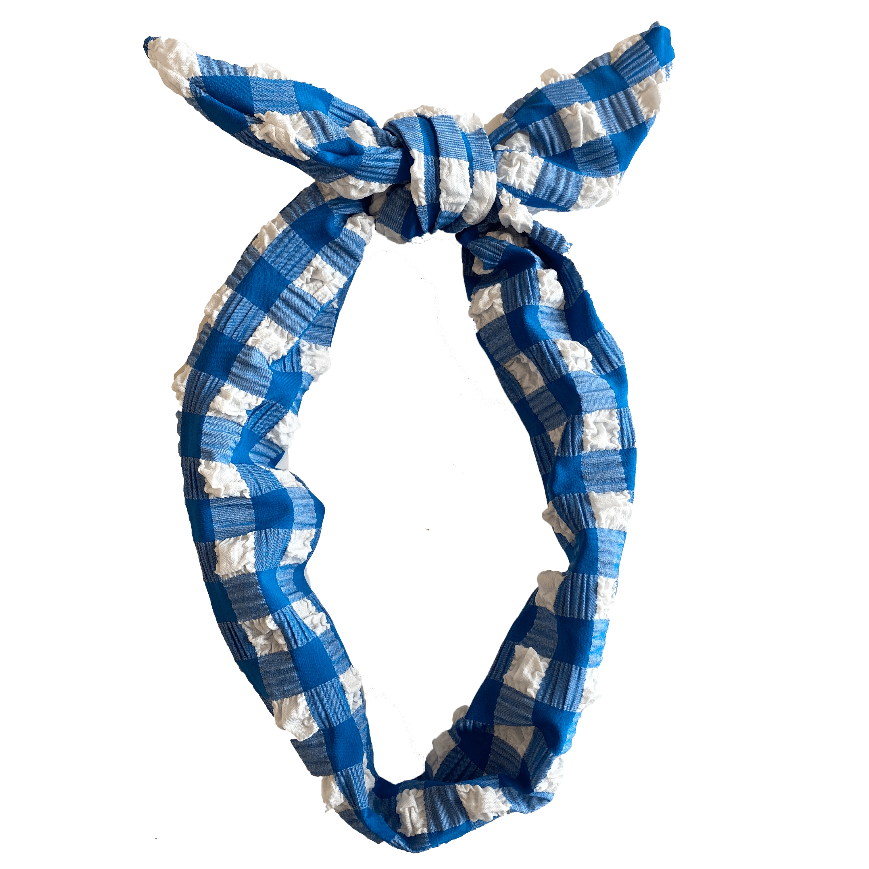Blue Gingham Headband