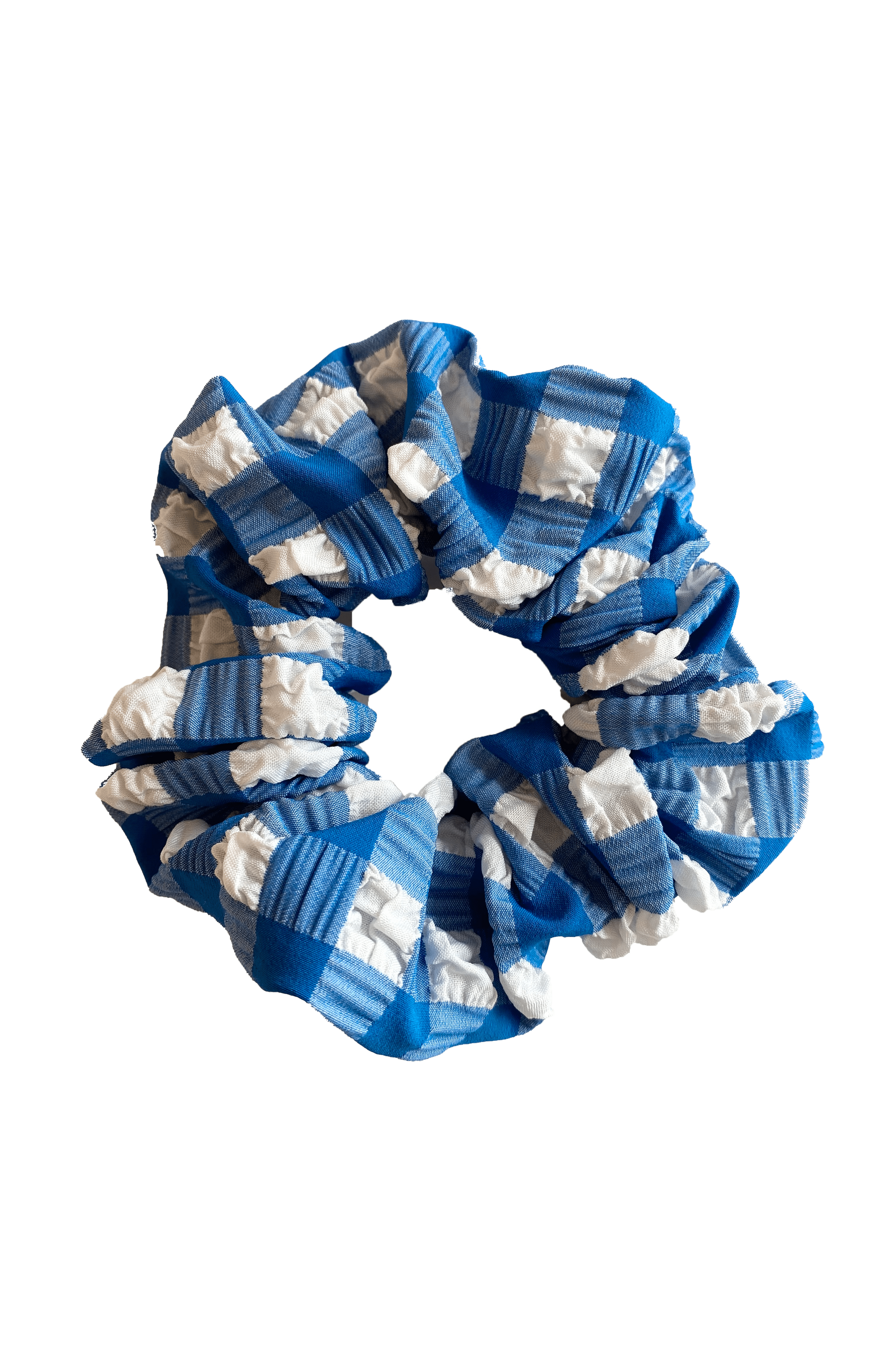 Blue Gingham Scrunchie