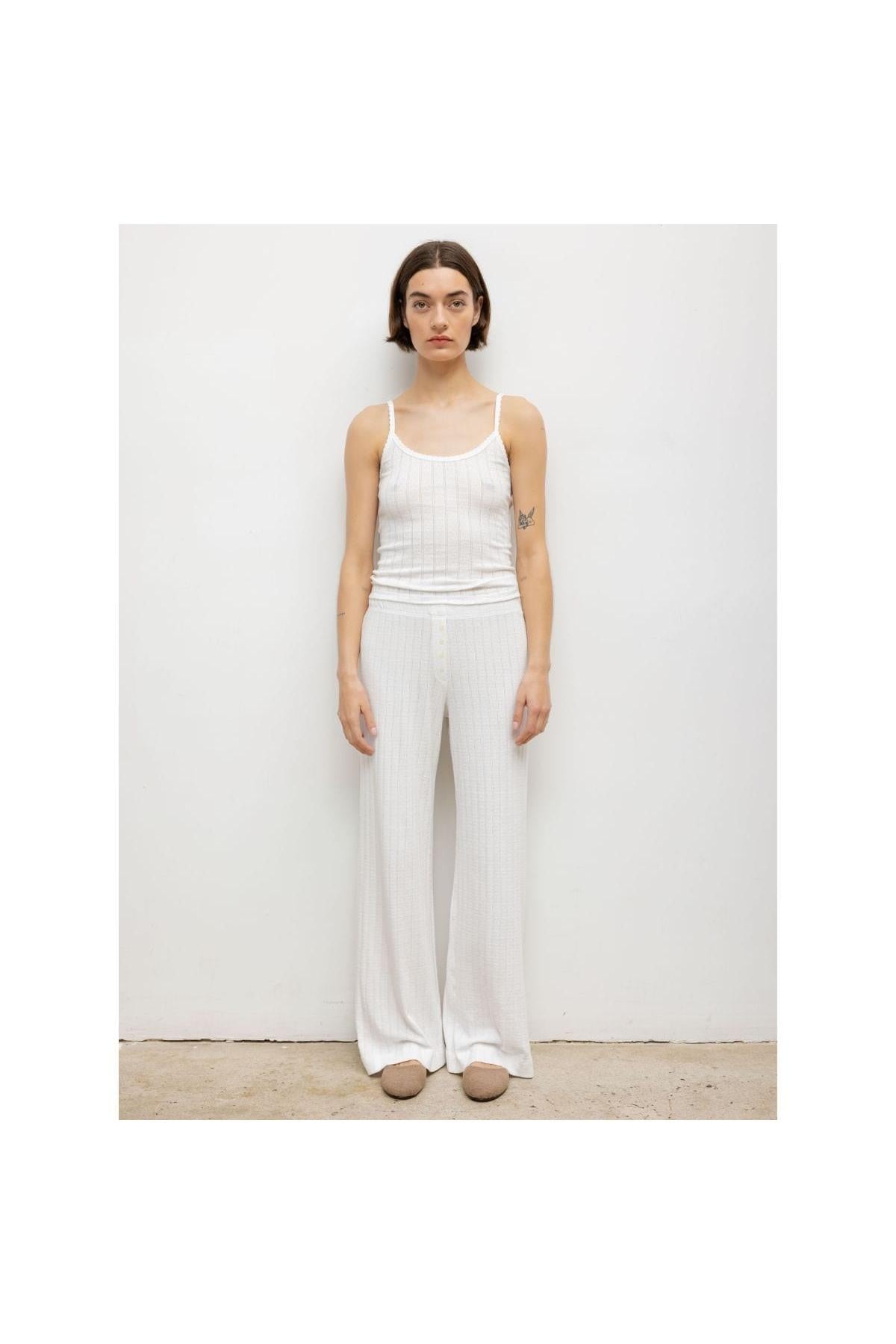 Pointelle Boxer Pant (White)