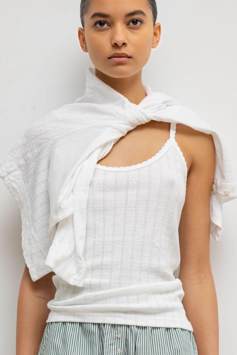 Pointelle Classic Tank Top (White)