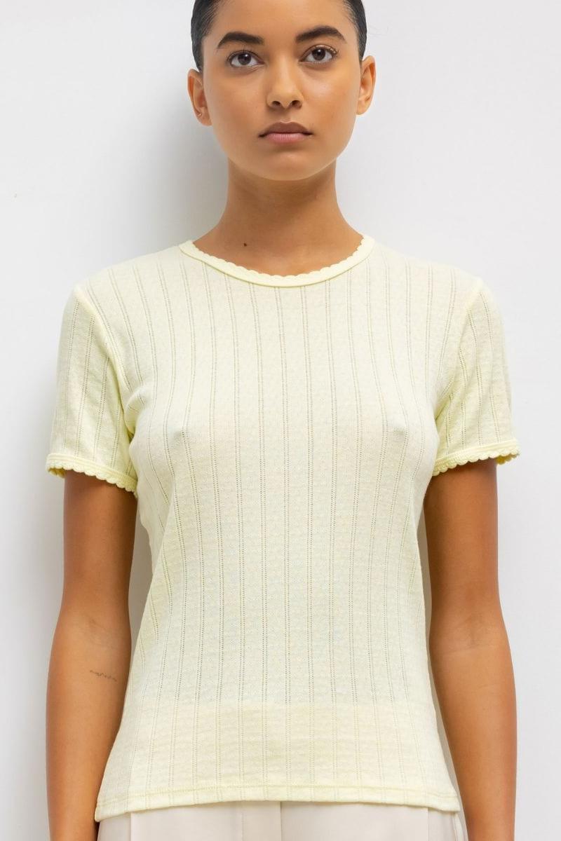 Pointelle Slim Fit Tee (Canary)