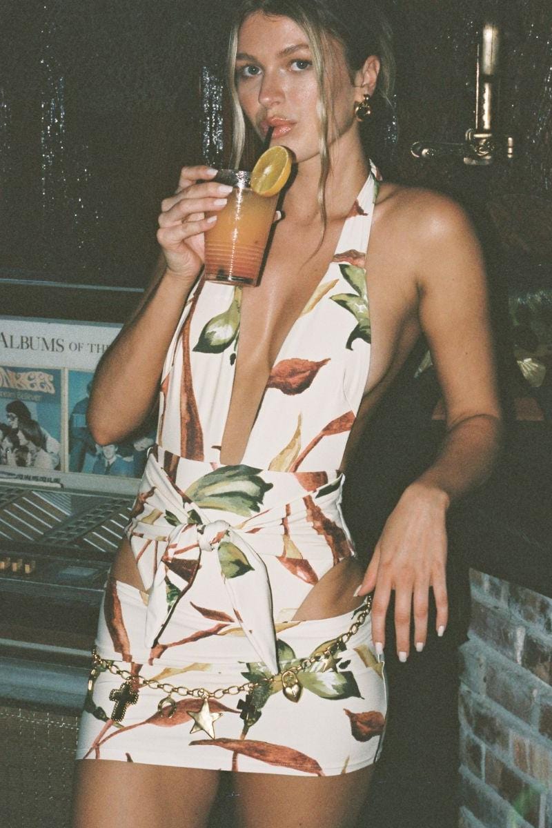 Rooted Floral Micro Skirt