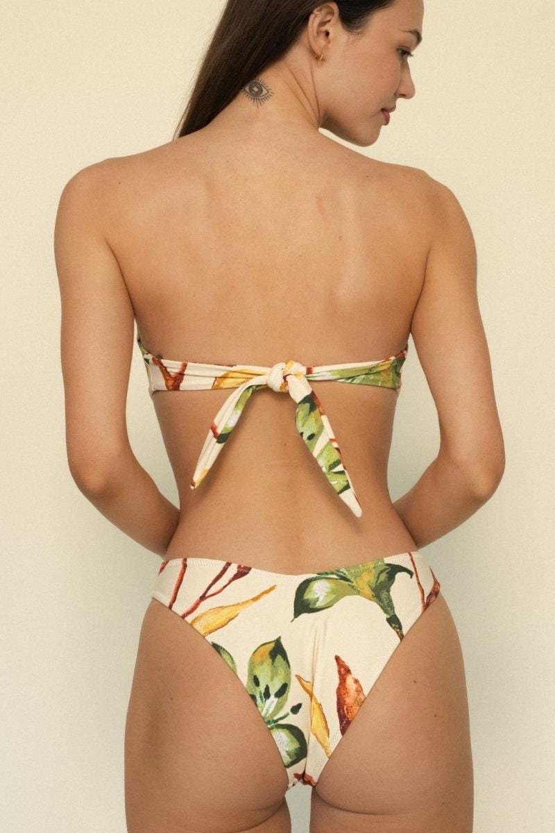 Rooted Floral Tori Ties Bandeau Bikini Top