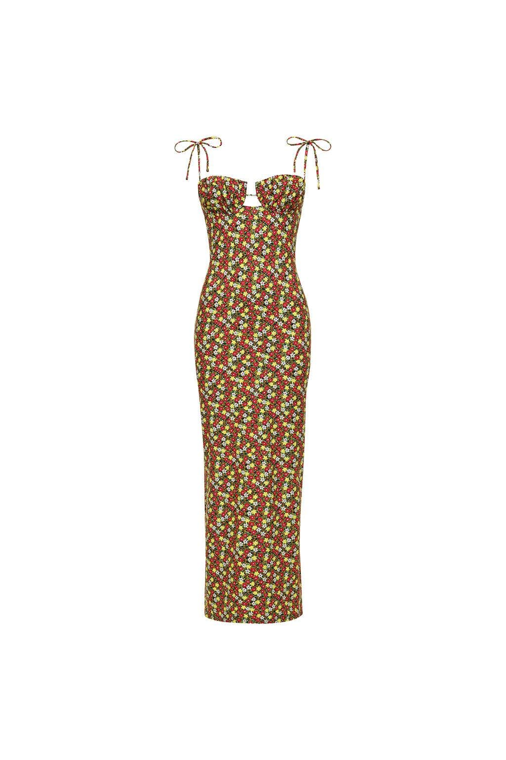 Sienna Floral Petal Long Slip Dress