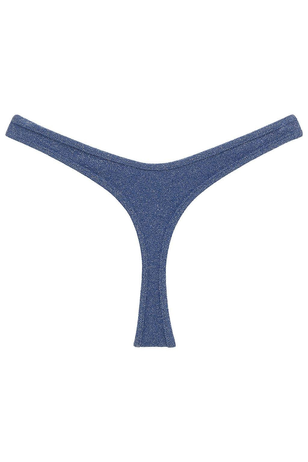 Sky Sparkle Binded Thong Bikini Bottom