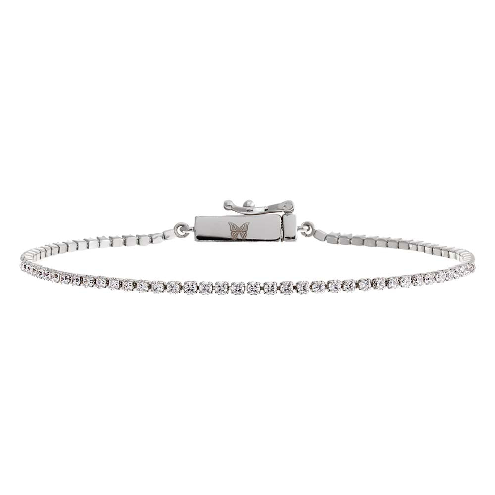 Classic Thin Tennis Bracelet (Silver)
