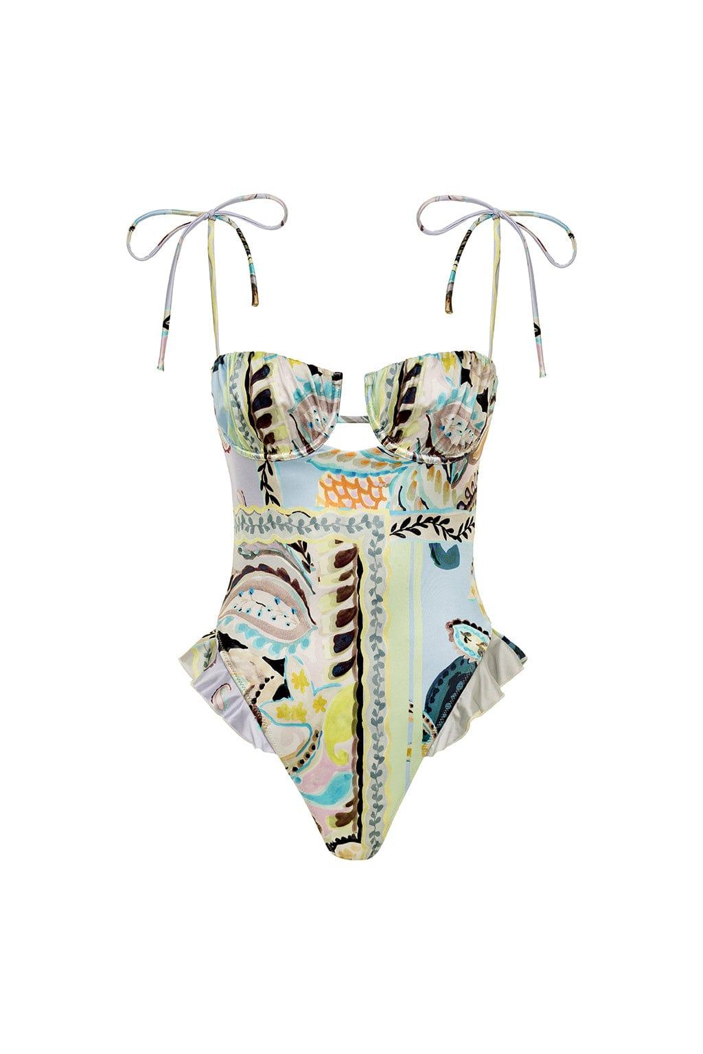St. Barths Floral Petal Ruffle One-Piece