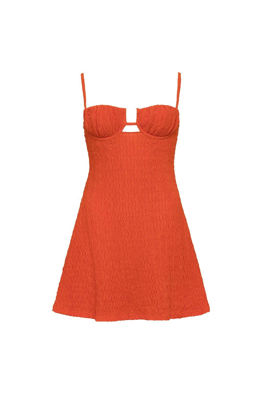 Tangerine Petal Short Slip Dress