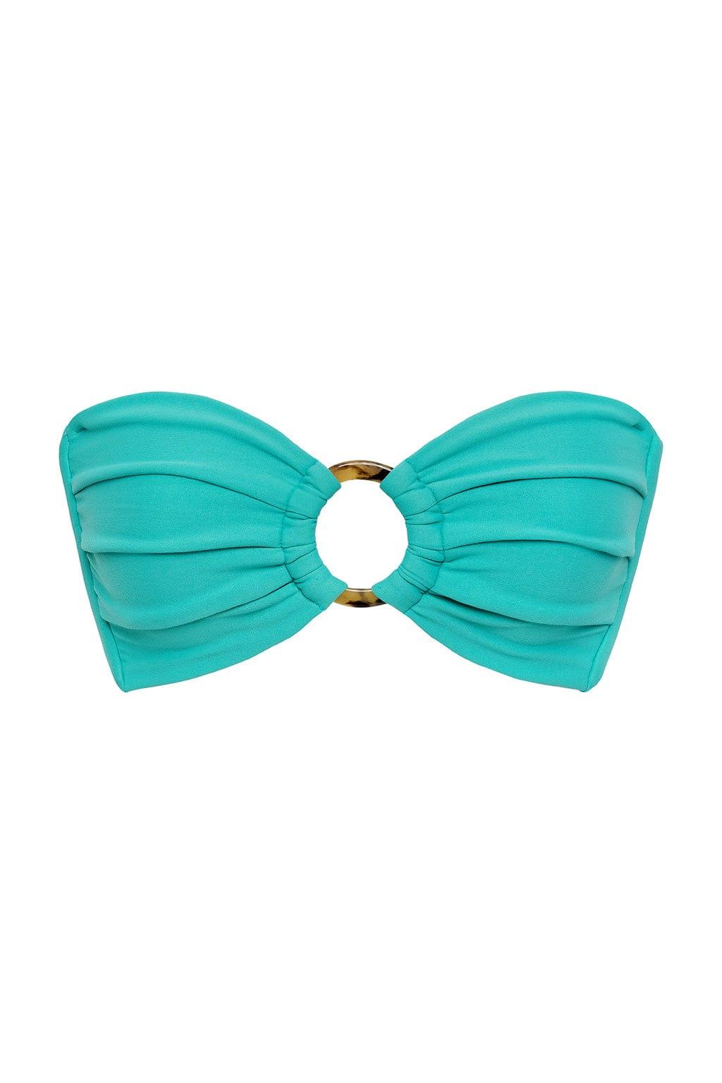 Teal Tori Ties Bandeau Bikini Top