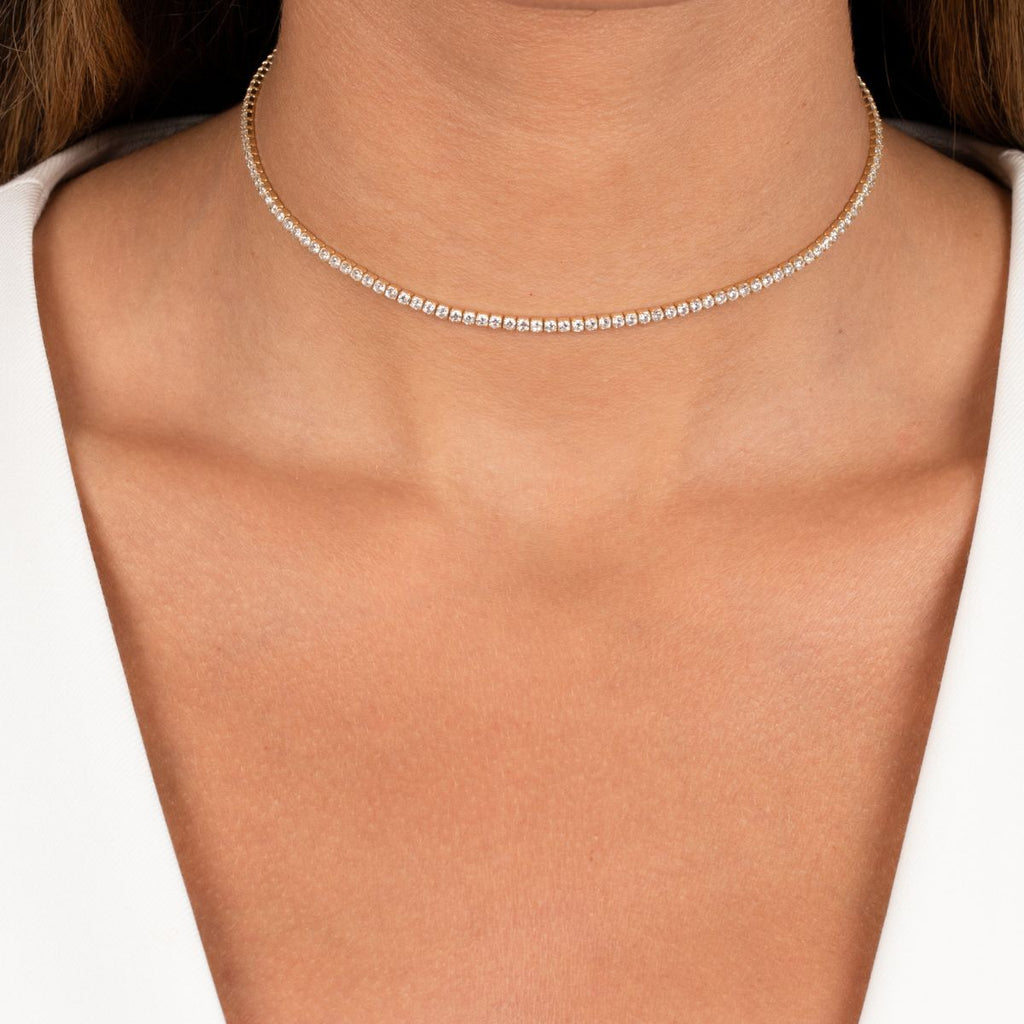 Thin Tennis Choker (Gold)
