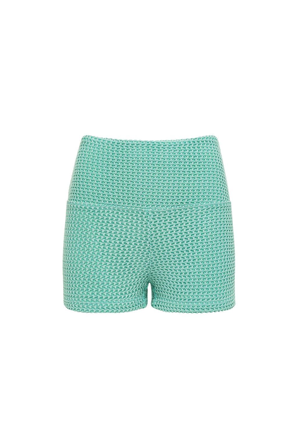 Turquoise Crochet Micro Bike Short