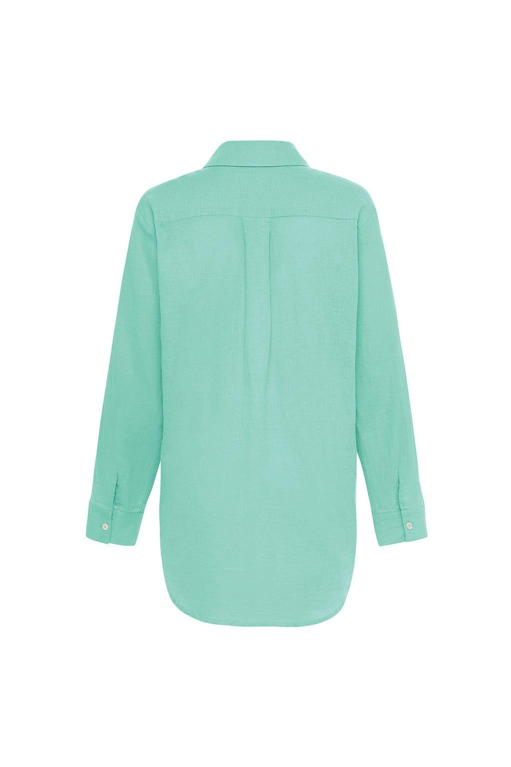 Turquoise Long Sleeve Button Down Shirt