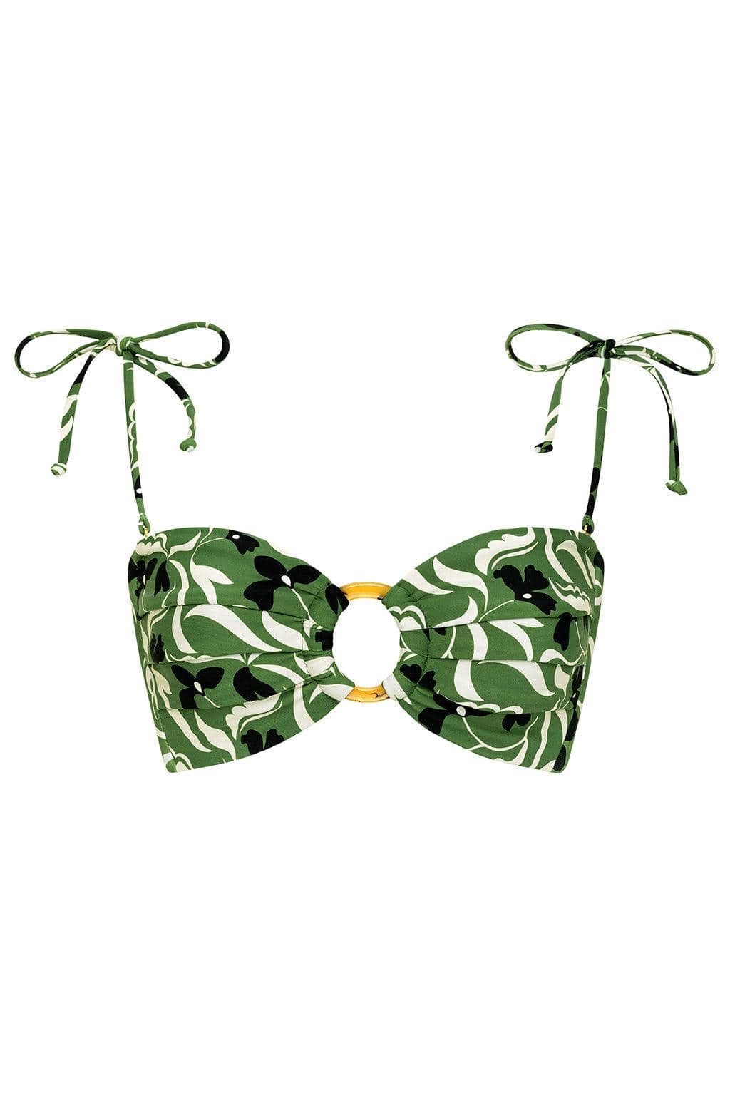 Veronica Floral Tori Ties Bandeau Bikini Top