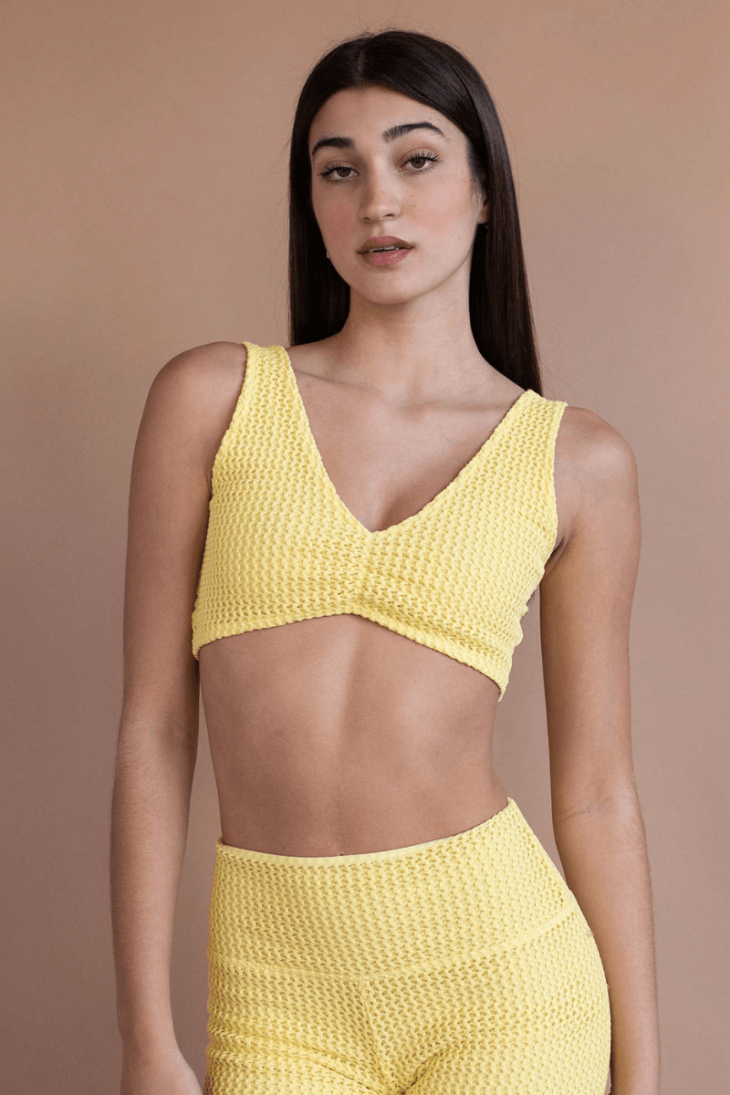 Yellow Crochet Kim Variation Bikini Top