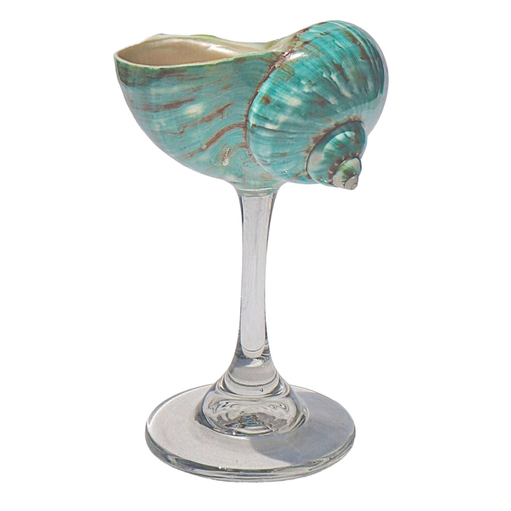 Aqua Green Seashell Glass