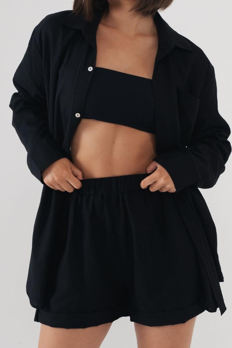 Black Long Sleeve Button Down Shirt