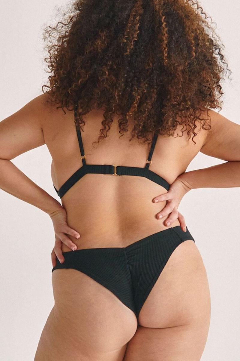 Black Rib Added Coverage Uno Bikini Bottom