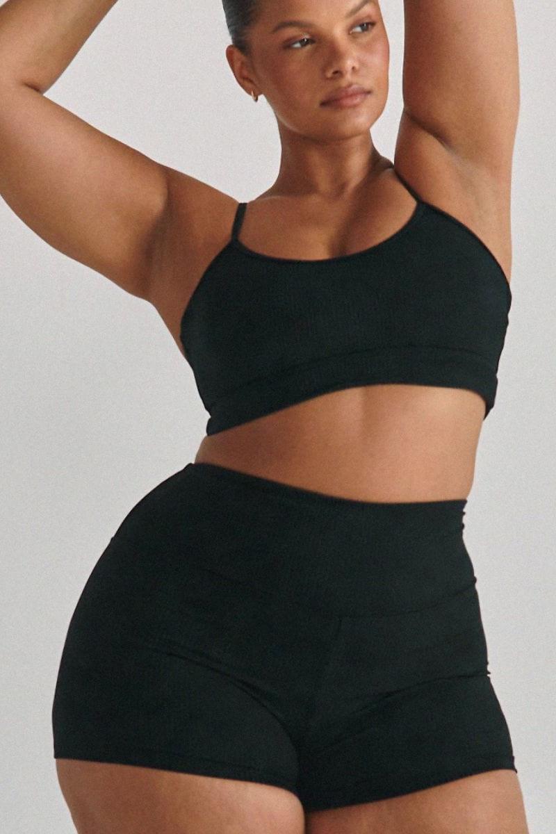 Black Rib Micro Bike Short