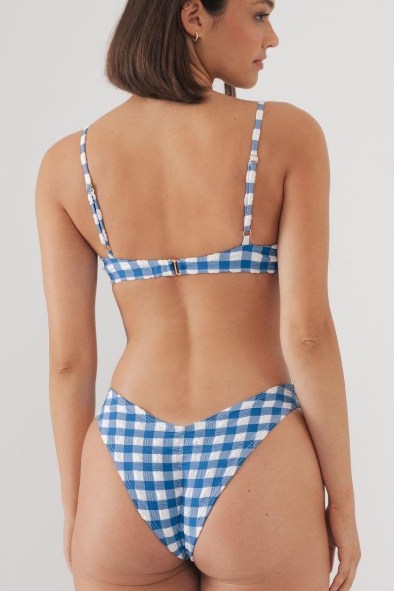 Blue Gingham Lucy Bikini Top